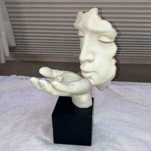 Abstract Face Sculpture in White